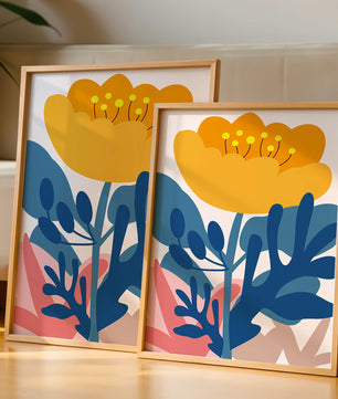 Illustration florale abstraite colorée au design botanique moderne