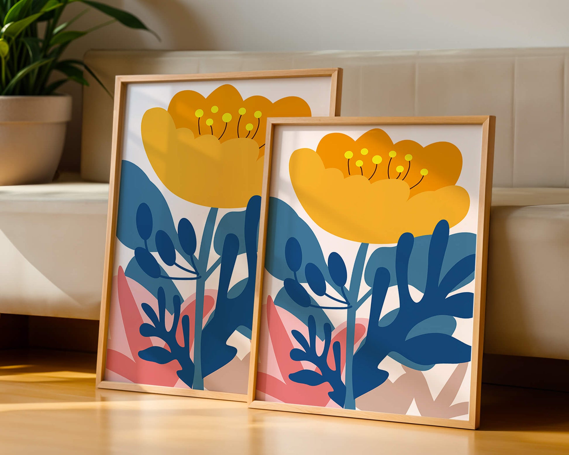 Illustration florale abstraite colorée au design botanique moderne