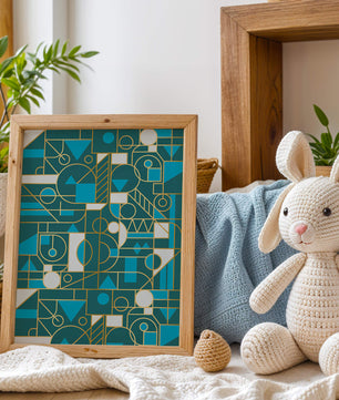 Design abstrait géométrique avec des accents dorés