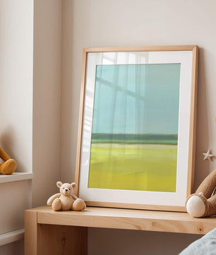 Abstract Landscape with Blue and Yellow Horizon
