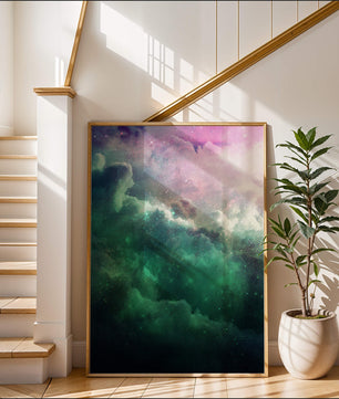 Mystical Cosmic Clouds Illuminated by Colorful Nebula