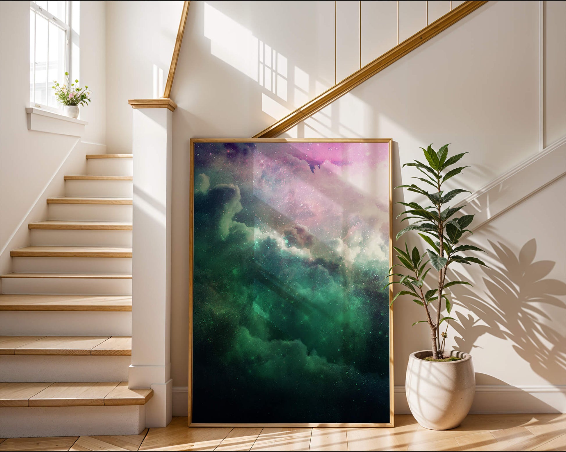 Mystical Cosmic Clouds Illuminated by Colorful Nebula