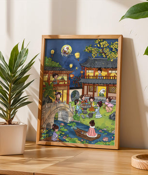 Traditional Chinese Celebration with Lanterns and River