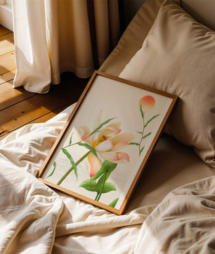 Serene Lotus Flower with Sun in Minimalist Natural Setting - Mi tienda