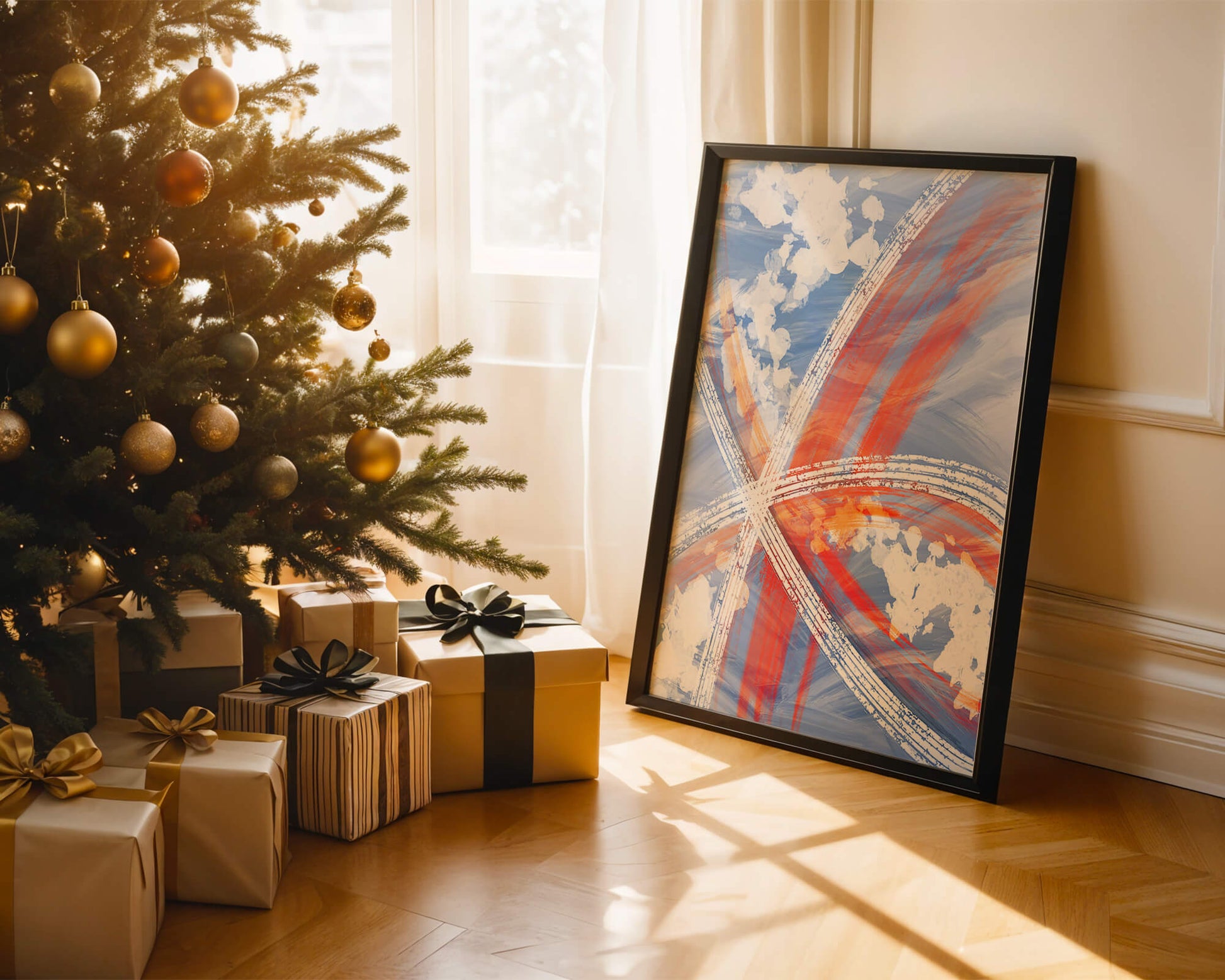 Abstract Expressionism with Dynamic Brushstrokes and Vivid Colors
