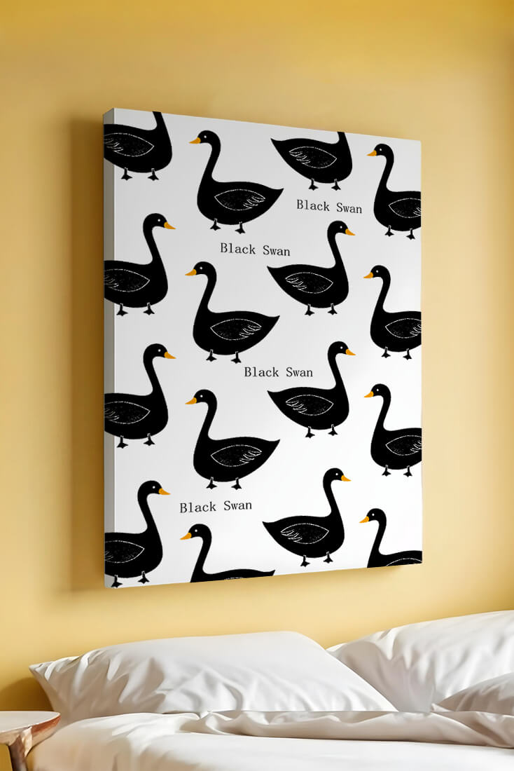 Seamless bird pattern with minimalist design and bold accents