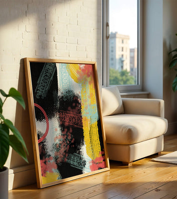 Vivid Abstract Art with Bold Colors and Expressive Brushstrokes