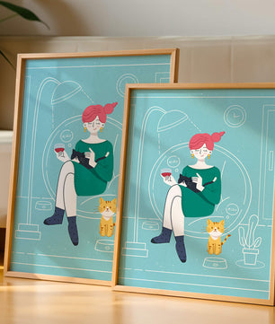 Acogedora velada con gatos en una sala de estar escandinava