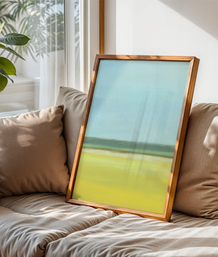 Abstract Landscape with Blue and Yellow Horizon