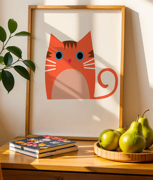 Cute Cat Illustration with Bright Colors and Whimsical Design - Mi tienda