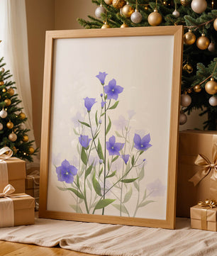 Elegant pastel blue flowers with green leaves on a white background