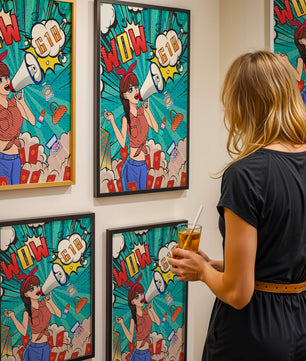 Vibrant Pop Art Style Shopping Experience with Retro Influences
