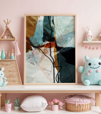 Abstract watercolor artwork with dynamic lines and colors