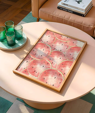 Watercolor watermelon slice pattern full of vibrant summer vibes