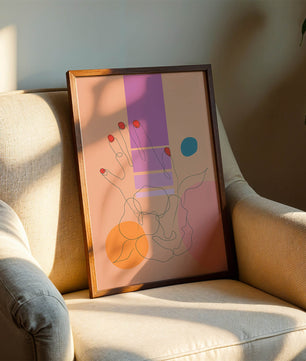 Abstract Line Art with Geometric Shapes and Hand Illustration