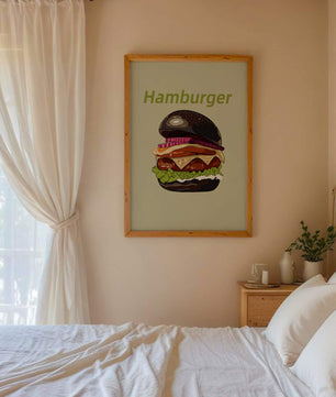 Delicious hamburger illustration with vibrant ingredients