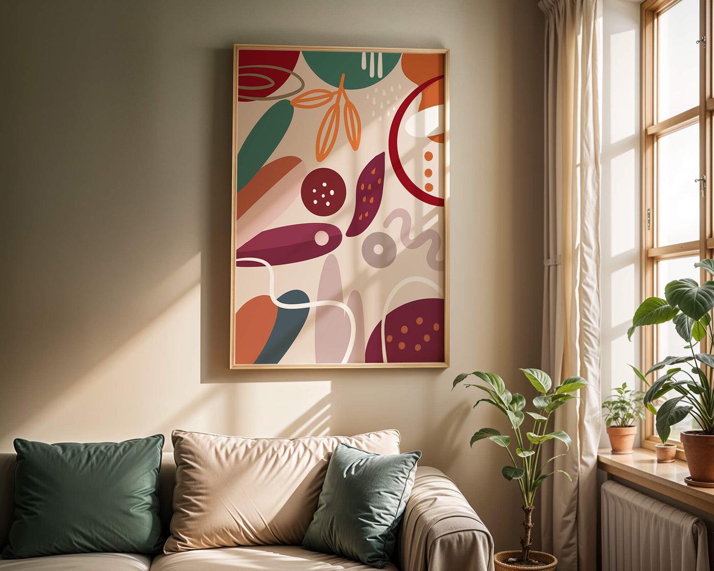 Abstract colorful geometric shapes and patterns