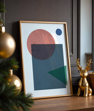 Geometric Abstract Art with Overlapping Shapes in Soft Colors - Mi tienda