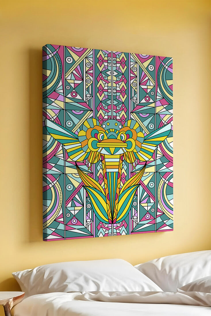 Elefante geométrico abstracto con colores vibrantes