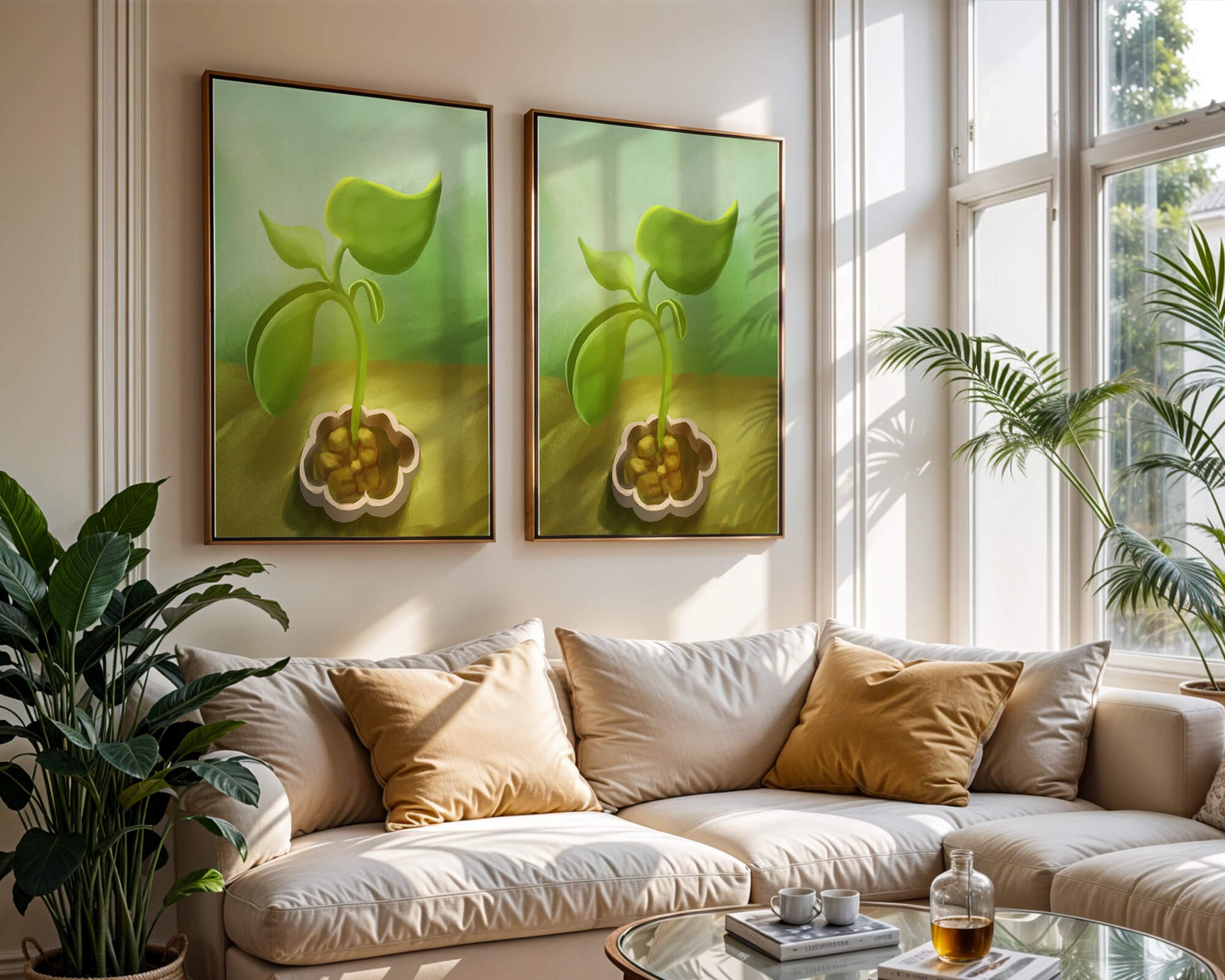 Young Green Plant Emerging from the Soil