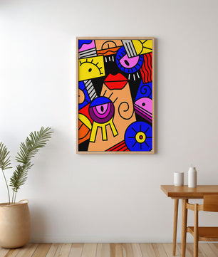 Abstract Geometric Pop Art with Bright Colors and Shapes - Mi tienda