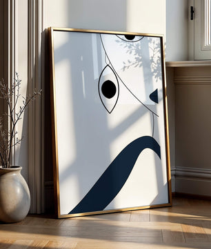 Abstract Minimalist Art with Geometric Shapes and Earring Detail - Mi tienda