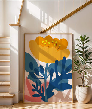 Illustration florale abstraite colorée au design botanique moderne