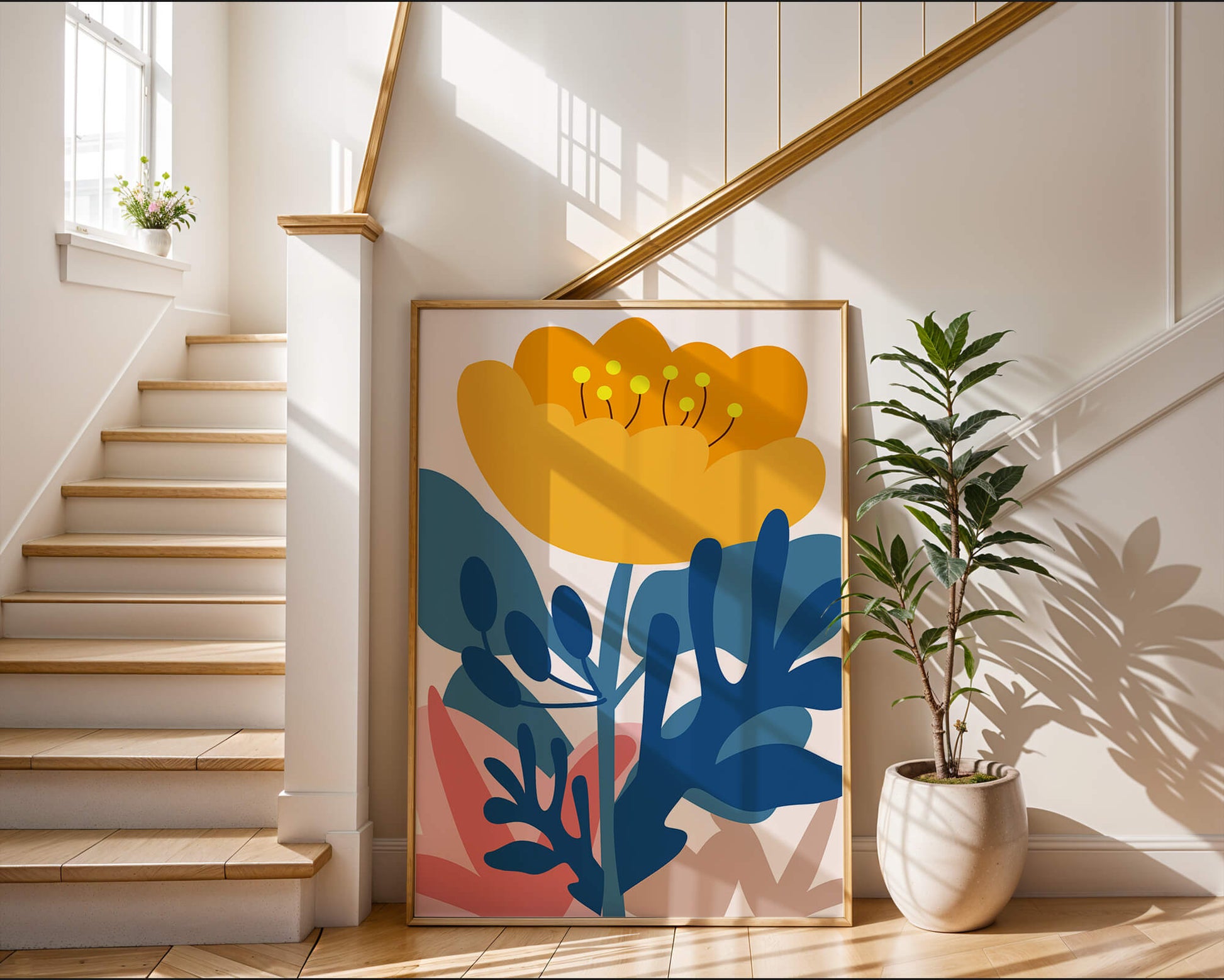 Illustration florale abstraite colorée au design botanique moderne