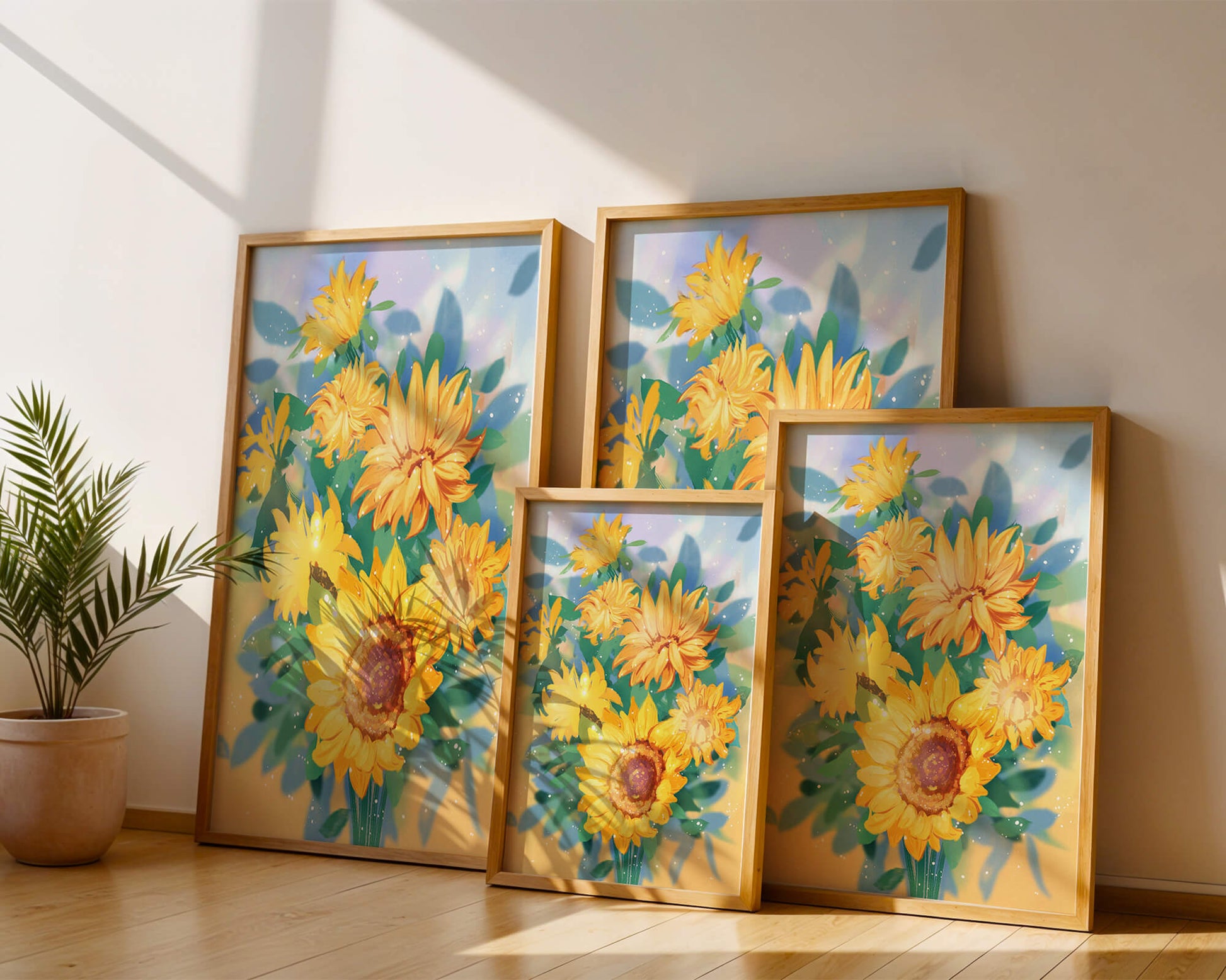 Sunflowers in Bright Sunlight