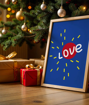 Diseño abstracto con temática de amor colorido con elementos audaces