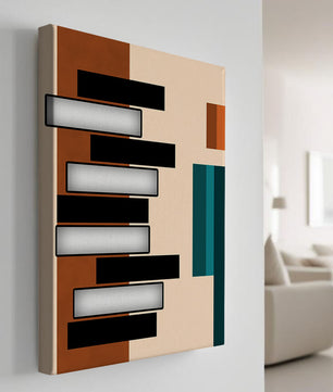 Abstract geometric design with modern color contrasts
