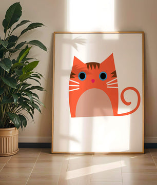 Cute Cat Illustration with Bright Colors and Whimsical Design - Mi tienda