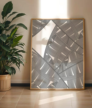 Detailed Abstract Geometric Pattern with Interwoven Stripes - Mi tienda