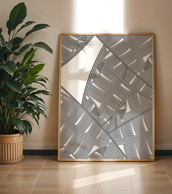 Detailed Abstract Geometric Pattern with Interwoven Stripes