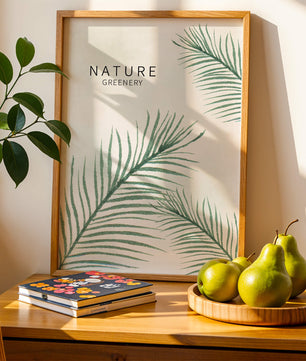 Elegant Green Palm Leaves on Textured Background - Mi tienda