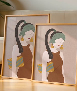Femme élégante avec accessoires à la mode dans un style art moderne
