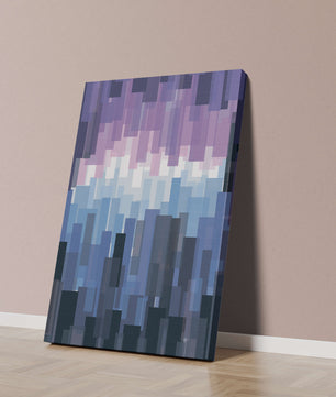 Abstrakter pixeliger Farbverlauf mit Blau- und Lilatönen