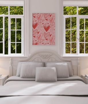 Playful Heart Pattern on Pink Background - Mi tienda