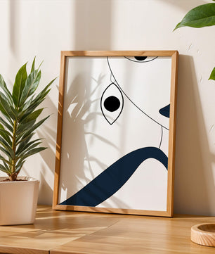 Abstract Minimalist Art with Geometric Shapes and Earring Detail - Mi tienda