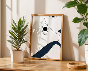 Abstract Minimalist Art with Geometric Shapes and Earring Detail - Mi tienda