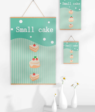 Charming illustration of small cakes with cherries