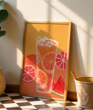 Cóctel refrescante de frutas de verano con cítricos y sandía