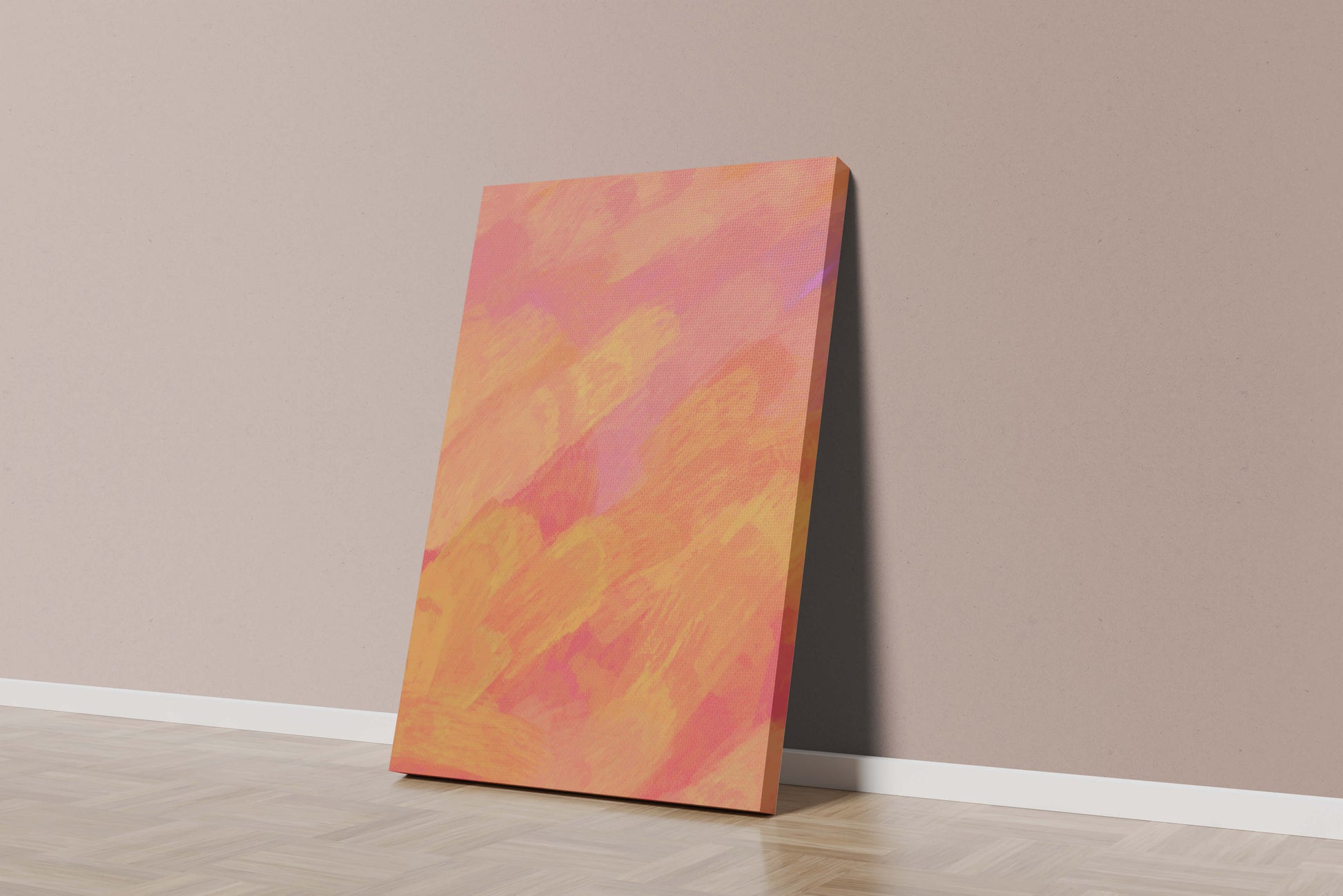 Abstract Warm Toned Brushstroke Art