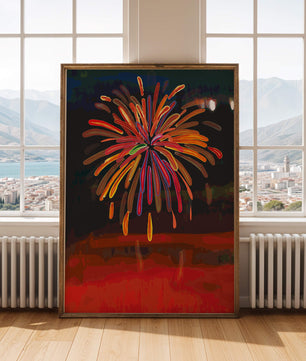 Feu d'artifice vibrant avec des éclats colorés