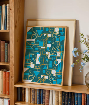 Design abstrait géométrique avec des accents dorés