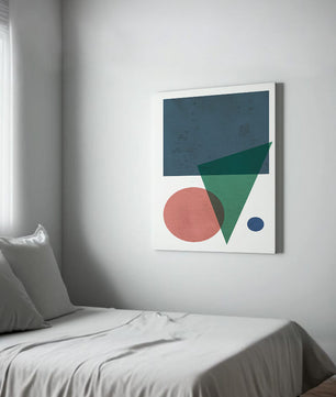 Abstract Geometric Composition with Overlapping Shapes on Textured Background - Mi tienda