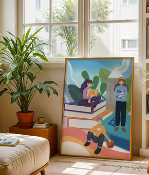 Illustration éducative d’enfants s’adonnant à la lecture de livres