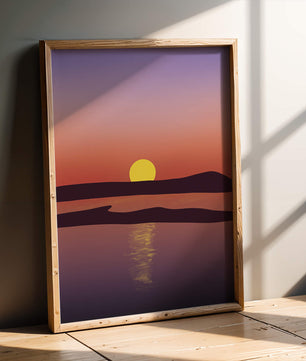 Sunset Over Tranquil Water with Vibrant Sky