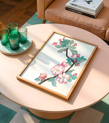 Elegant floral watercolor illustration with cherry blossom