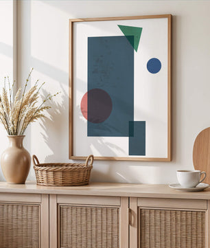 Abstract Geometric Composition with Overlapping Shapes - Mi tienda